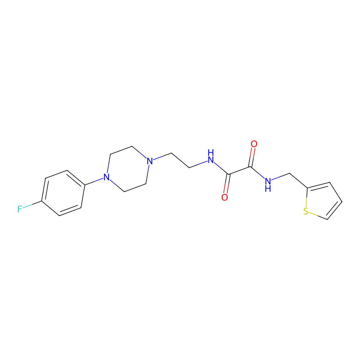 N1-(2-(4-(4-fluorophenyl)piperazin-1-yl)ethyl)-N2-(thiophen-2-ylmethyl)oxalamide molecular structure, CAS 1049571-85-8