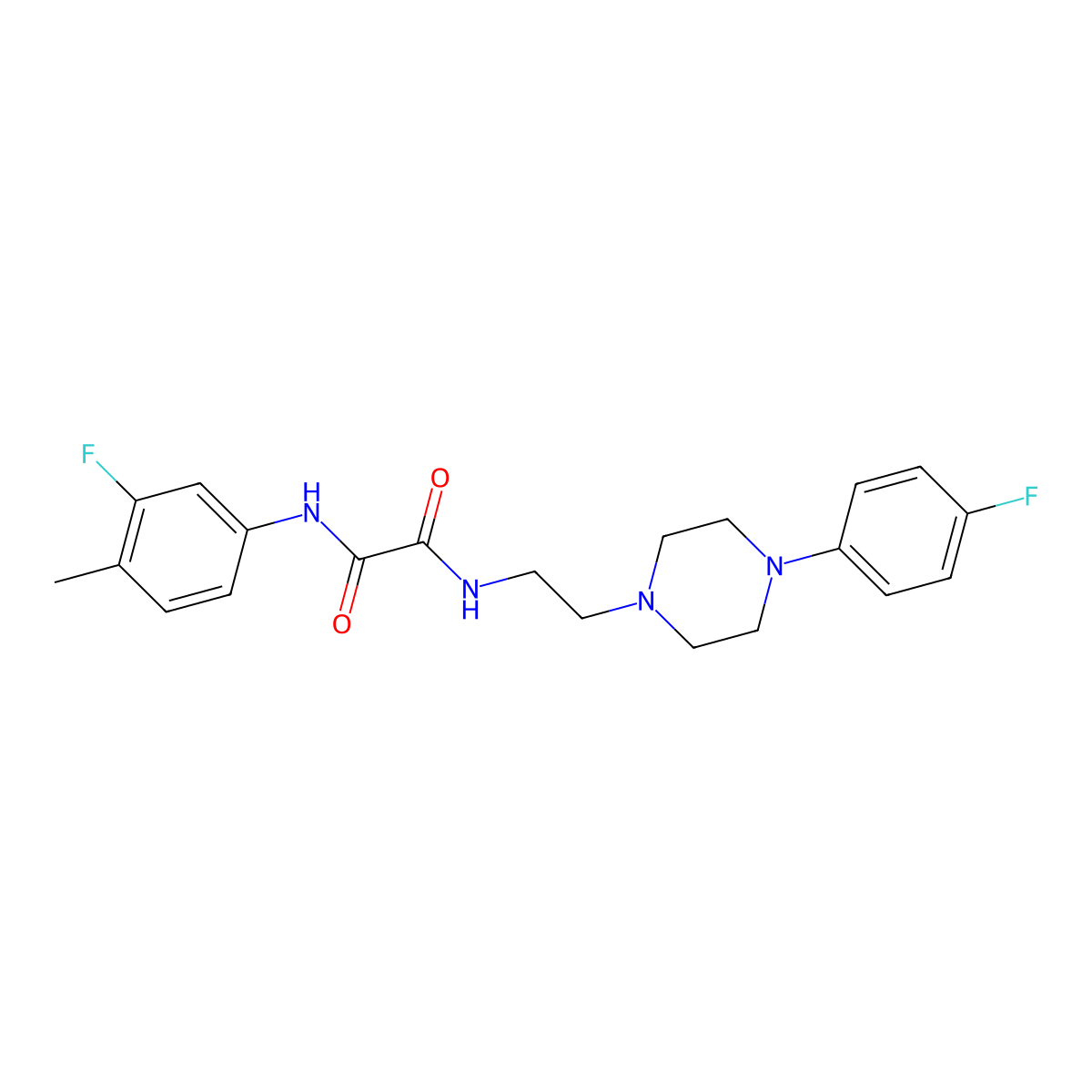 N1-(3-fluoro-4-methylphenyl)-N2-(2-(4-(4-fluorophenyl)piperazin-1-yl)ethyl)oxalamide molecular structure, CAS 1049572-17-9