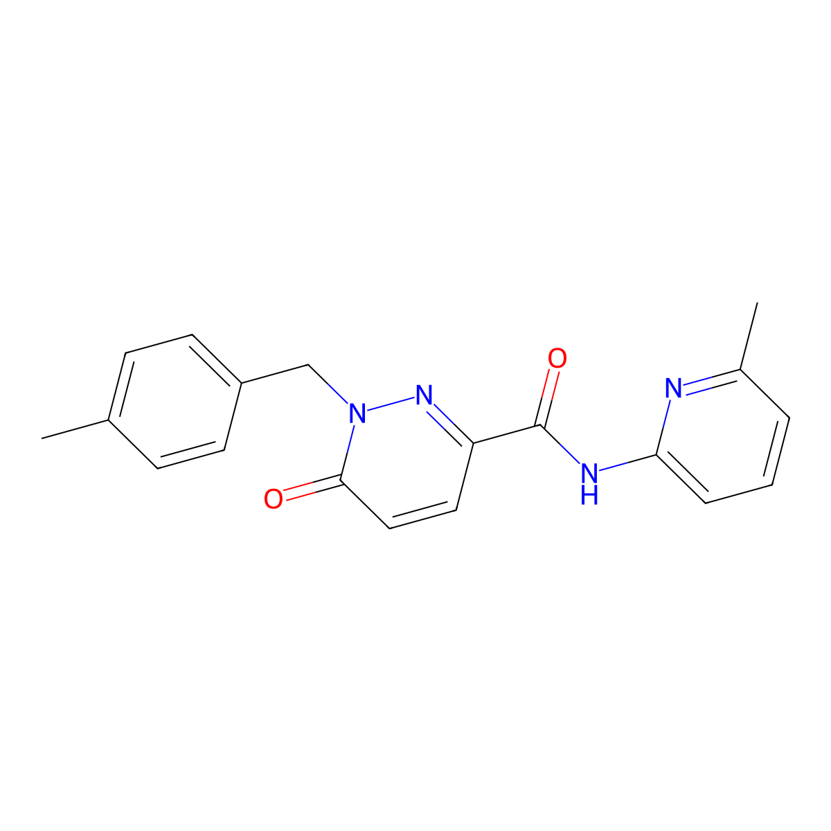 1-(4-methylbenzyl)-N-(6-methylpyridin-2-yl)-6-oxo-1,6-dihydropyridazine-3-carboxamide molecular structure, CAS 1049572-88-4