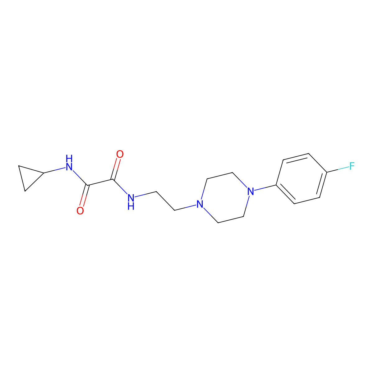 N1-cyclopropyl-N2-(2-(4-(4-fluorophenyl)piperazin-1-yl)ethyl)oxalamide molecular structure, CAS 1049574-20-0