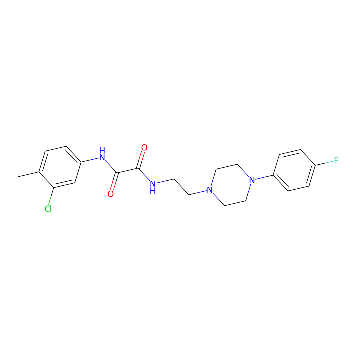 N1-(3-chloro-4-methylphenyl)-N2-(2-(4-(4-fluorophenyl)piperazin-1-yl)ethyl)oxalamide molecular structure, CAS 1049574-60-8