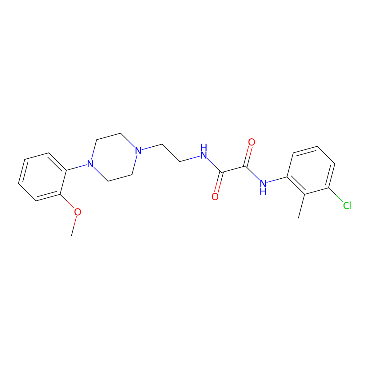 N1-(3-chloro-2-methylphenyl)-N2-(2-(4-(2-methoxyphenyl)piperazin-1-yl)ethyl)oxalamide molecular structure, CAS 1049574-97-1
