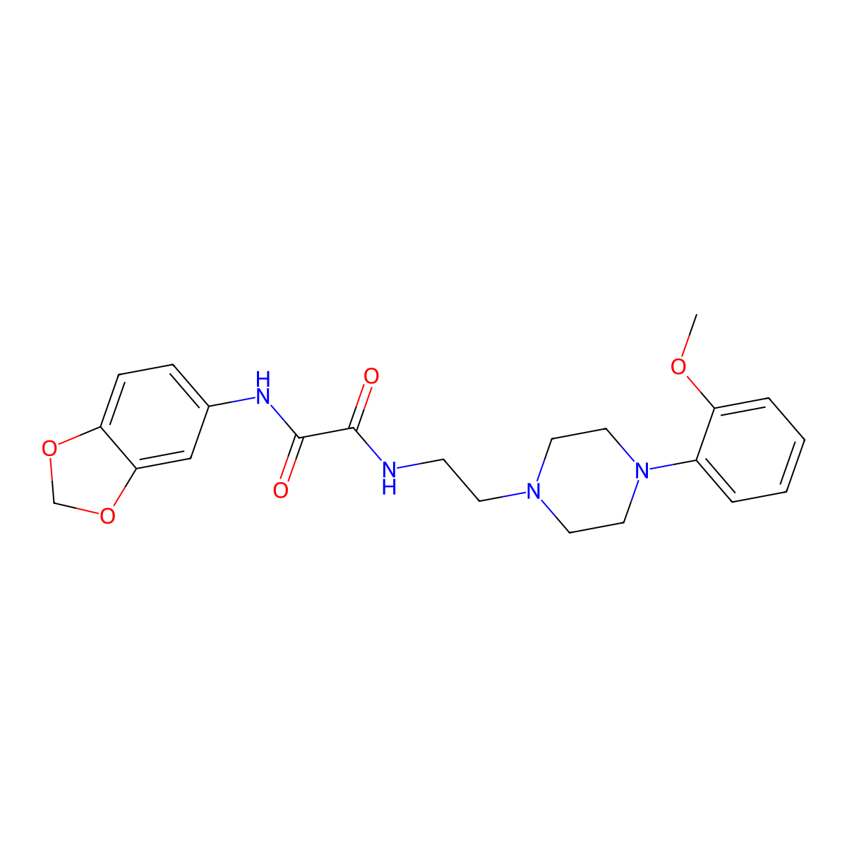 N1-(benzo[d][1,3]dioxol-5-yl)-N2-(2-(4-(2-methoxyphenyl)piperazin-1-yl)ethyl)oxalamide molecular structure, CAS 1049575-31-6
