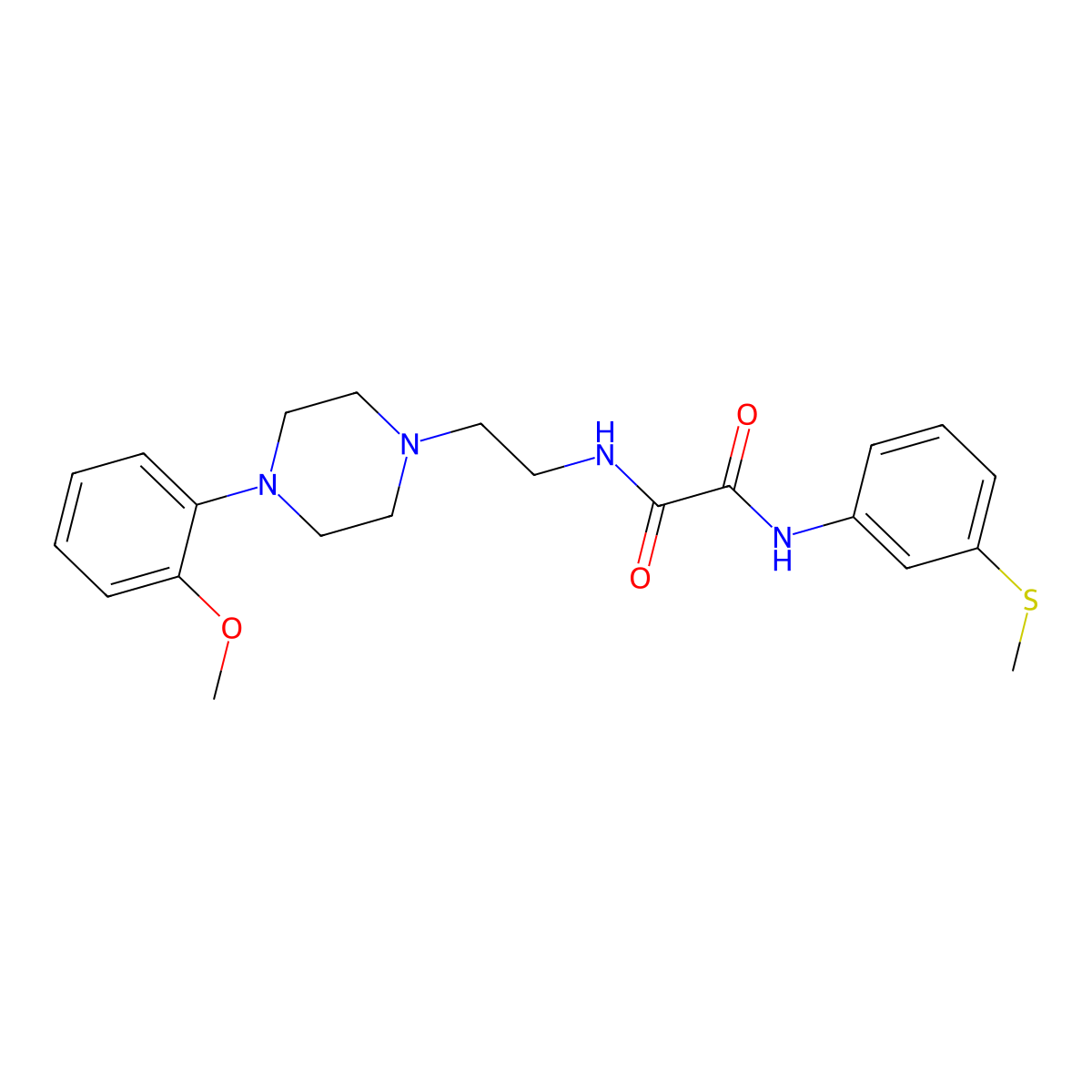 N1-(2-(4-(2-methoxyphenyl)piperazin-1-yl)ethyl)-N2-(3-(methylthio)phenyl)oxalamide molecular structure, CAS 1049575-38-3