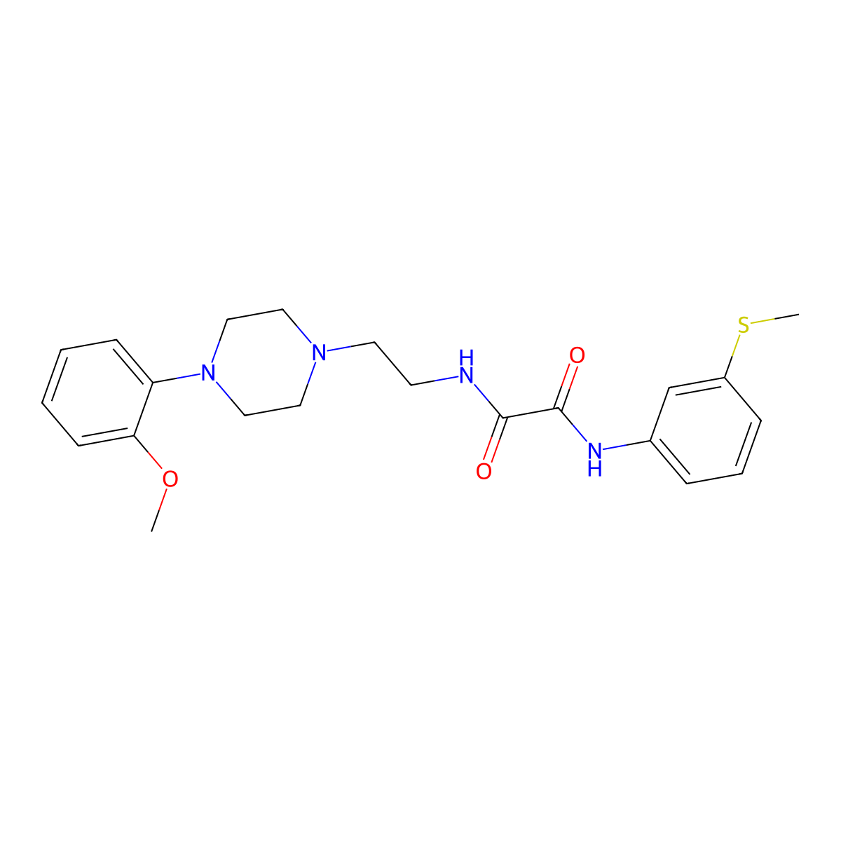 N1-(2-(4-(2-methoxyphenyl)piperazin-1-yl)ethyl)-N2-(3-(methylthio)phenyl)oxalamide molecular structure, CAS 1049575-38-3