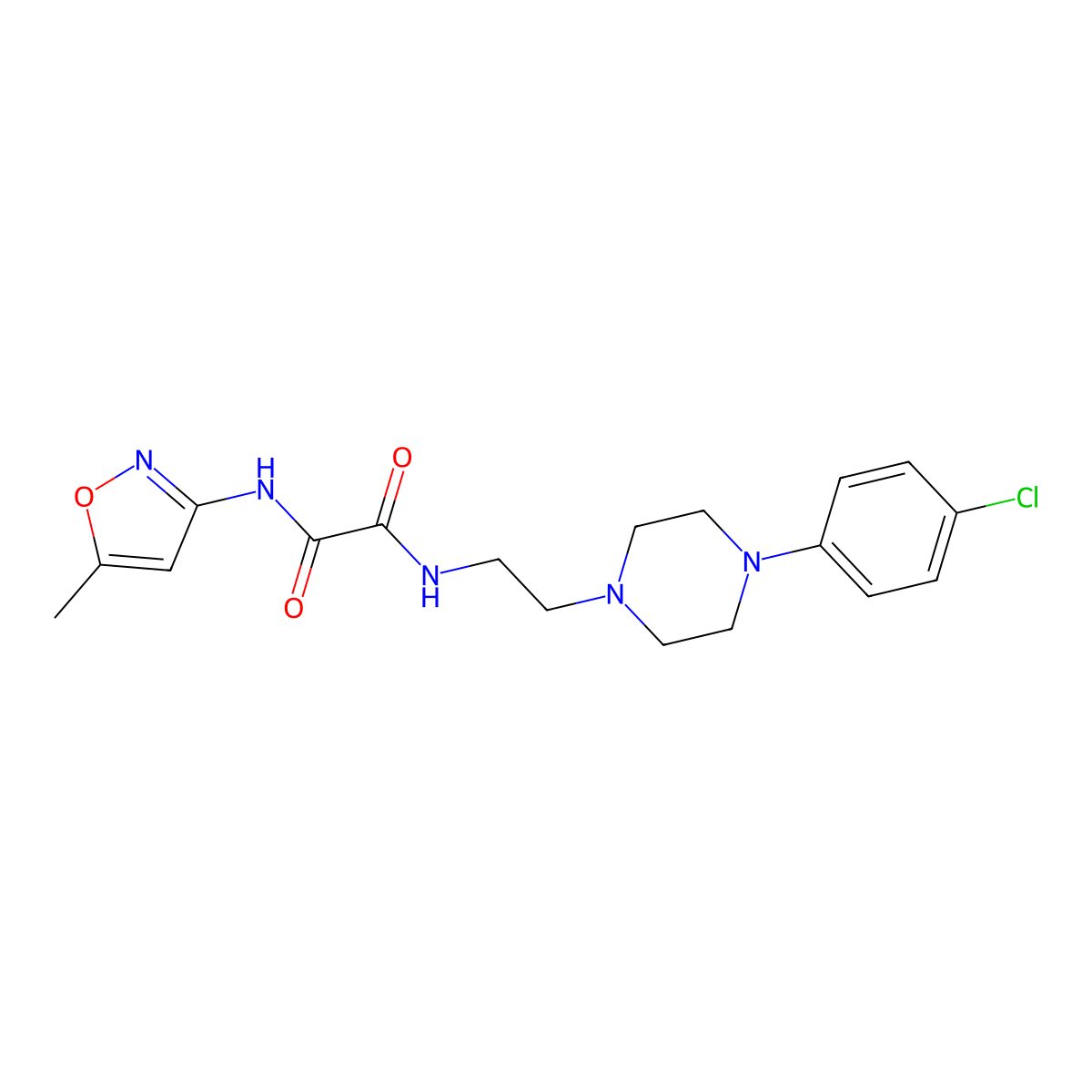N1-(2-(4-(4-chlorophenyl)piperazin-1-yl)ethyl)-N2-(5-methylisoxazol-3-yl)oxalamide molecular structure, CAS 1049575-80-5