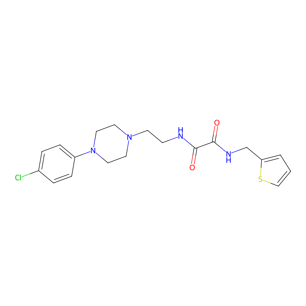 N1-(2-(4-(4-chlorophenyl)piperazin-1-yl)ethyl)-N2-(thiophen-2-ylmethyl)oxalamide molecular structure, CAS 1049576-25-1