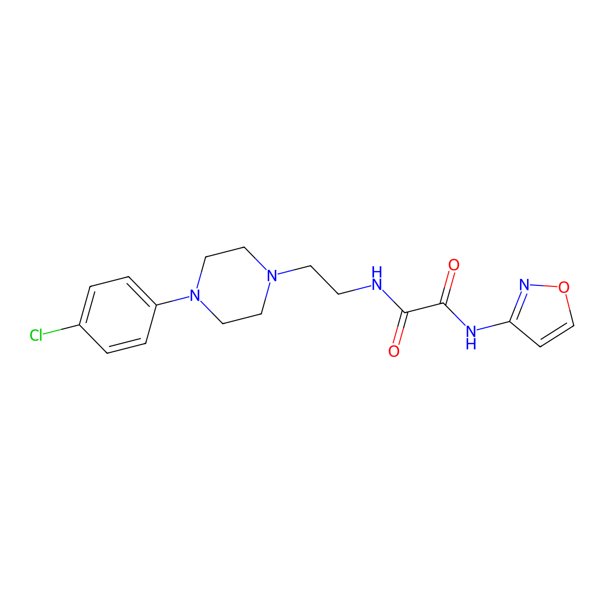 N1-(2-(4-(4-chlorophenyl)piperazin-1-yl)ethyl)-N2-(isoxazol-3-yl)oxalamide molecular structure, CAS 1049577-19-6