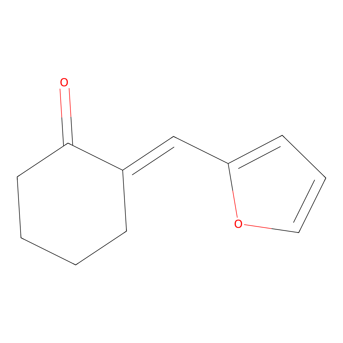 2-(2-Furfurylidene)cyclohexan-1-one molecular structure, CAS 10496-51-2