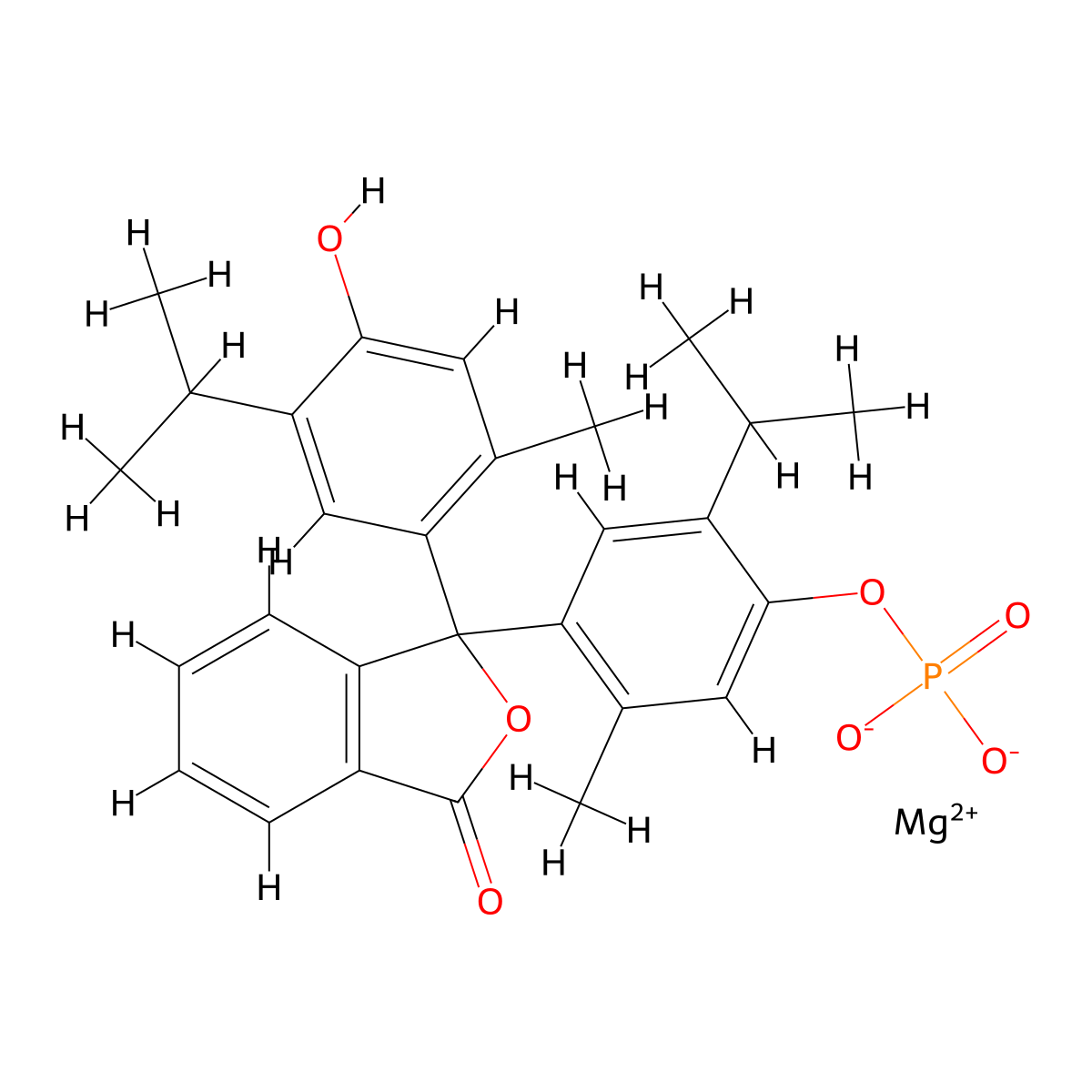 Thymolphthalein monophosphate, magnesium salt molecular structure, CAS 10496-54-5
