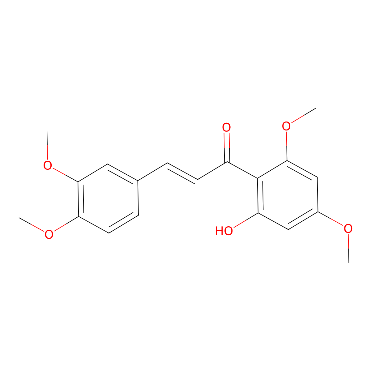 2'-Hydroxy-3,4,4',6'-Tetramethoxychalcone molecular structure, CAS 10496-67-0