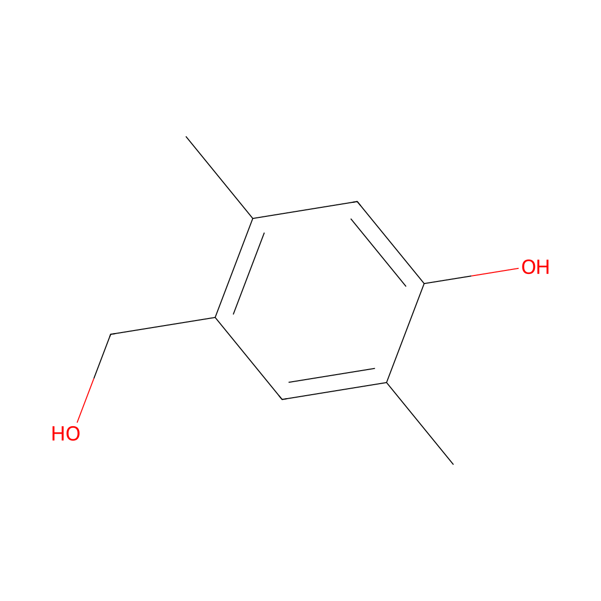 4-Hydroxymethyl-2,5-dimethylphenol molecular structure, CAS 10496-93-2