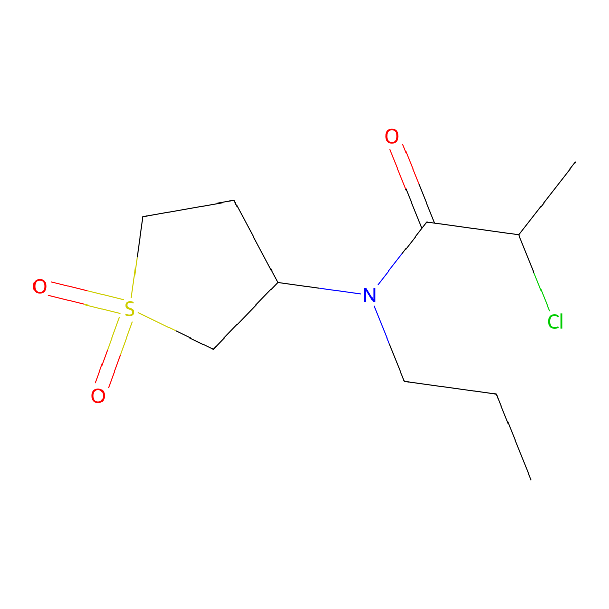 2-chloro-N-(1,1-dioxo-1lambda6-thiolan-3-yl)-N-propylpropanamide molecular structure, CAS 1049604-90-1
