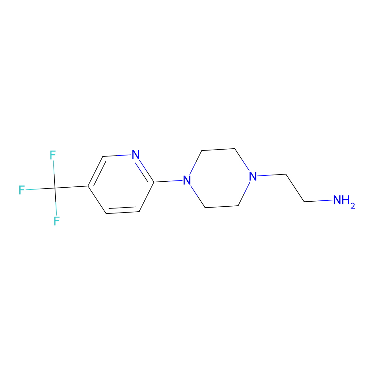 2-(4-(5-(Trifluoromethyl)pyridin-2-yl)piperazin-1-yl)ethan-1-amine molecular structure, CAS 1049605-52-8