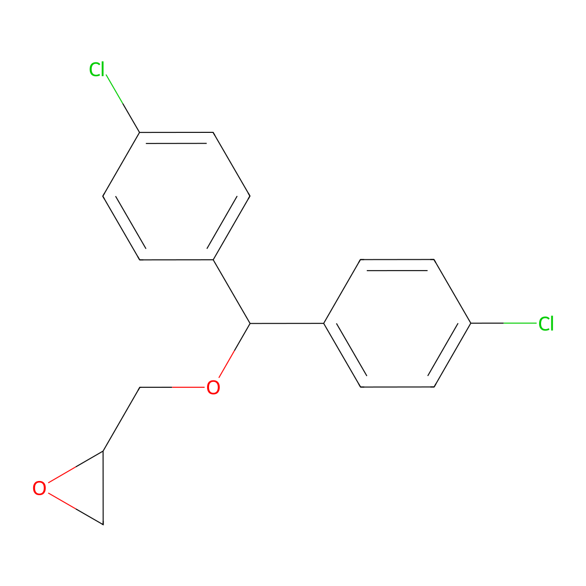 2-{[Bis(4-chlorophenyl)methoxy]methyl}oxirane molecular structure, CAS 1049605-59-5