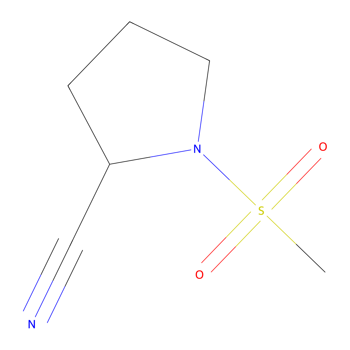 1-Methanesulfonylpyrrolidine-2-carbonitrile molecular structure, CAS 1049606-01-0