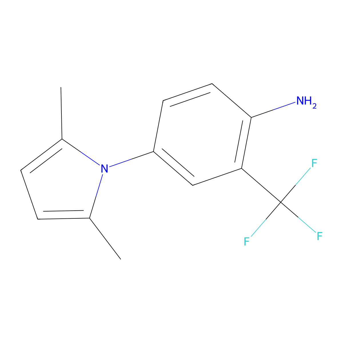 4-(2,5-dimethyl-1H-pyrrol-1-yl)-2-(trifluoromethyl)aniline molecular structure, CAS 1049606-08-7