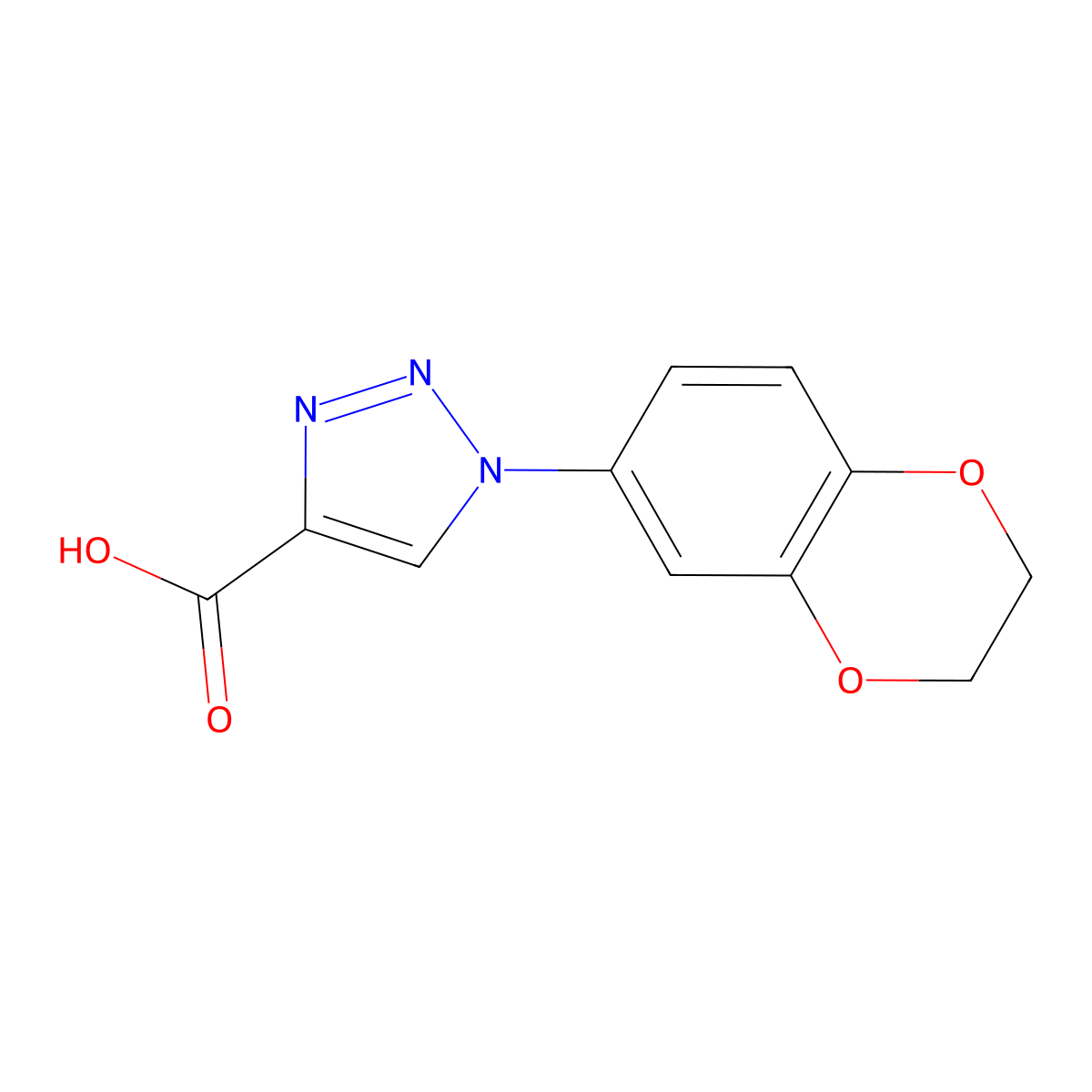 1-(2,3-dihydro-1,4-benzodioxin-6-yl)-1H-1,2,3-triazole-4-carboxylic acid molecular structure, CAS 1049606-32-7