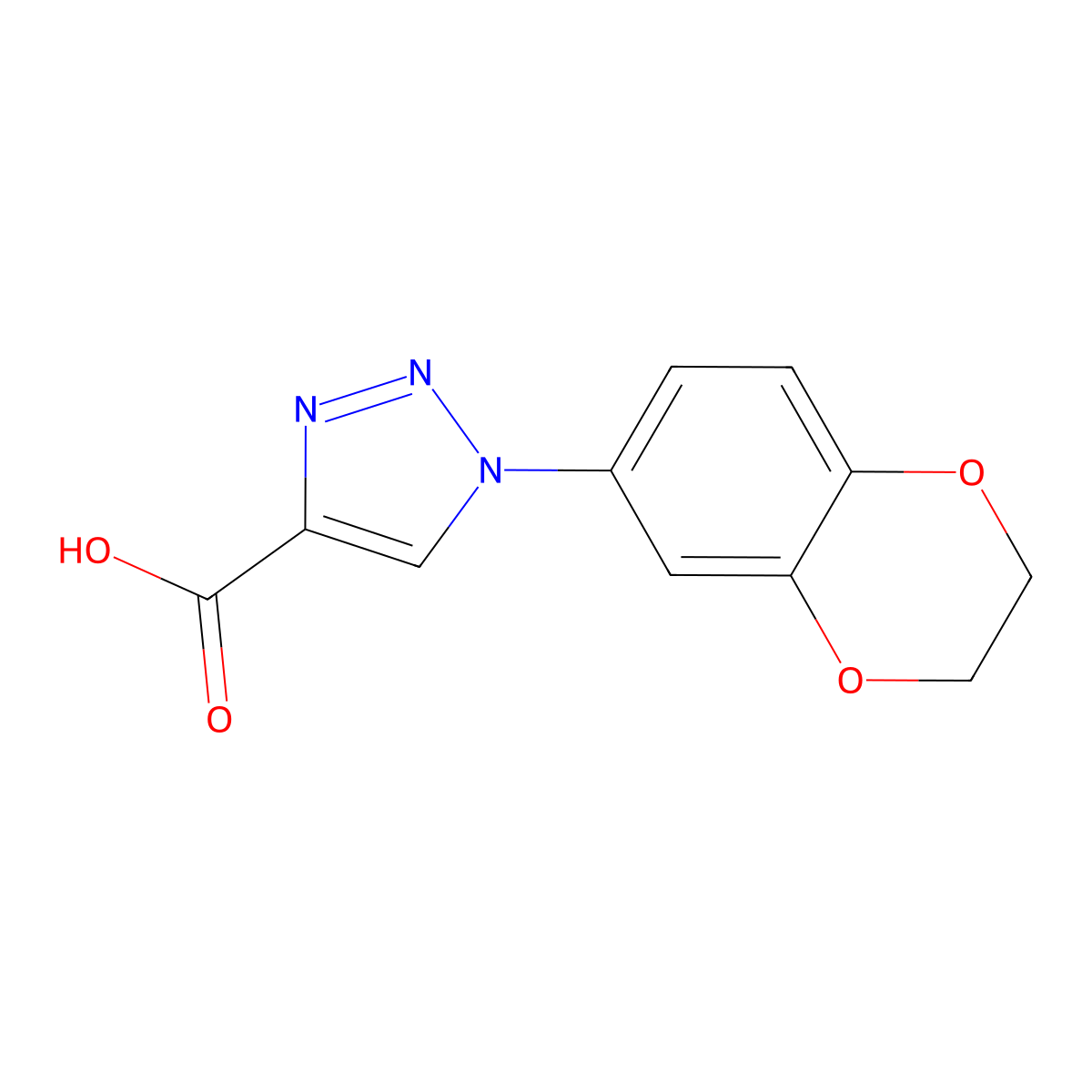 1-(2,3-dihydro-1,4-benzodioxin-6-yl)-1H-1,2,3-triazole-4-carboxylic acid molecular structure, CAS 1049606-32-7