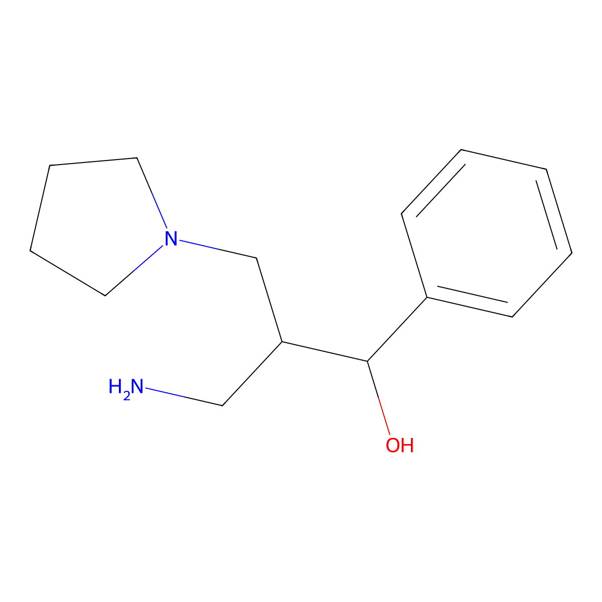 3-Amino-1-phenyl-2-(pyrrolidin-1-ylmethyl)propan-1-ol molecular structure, CAS 1049606-38-3