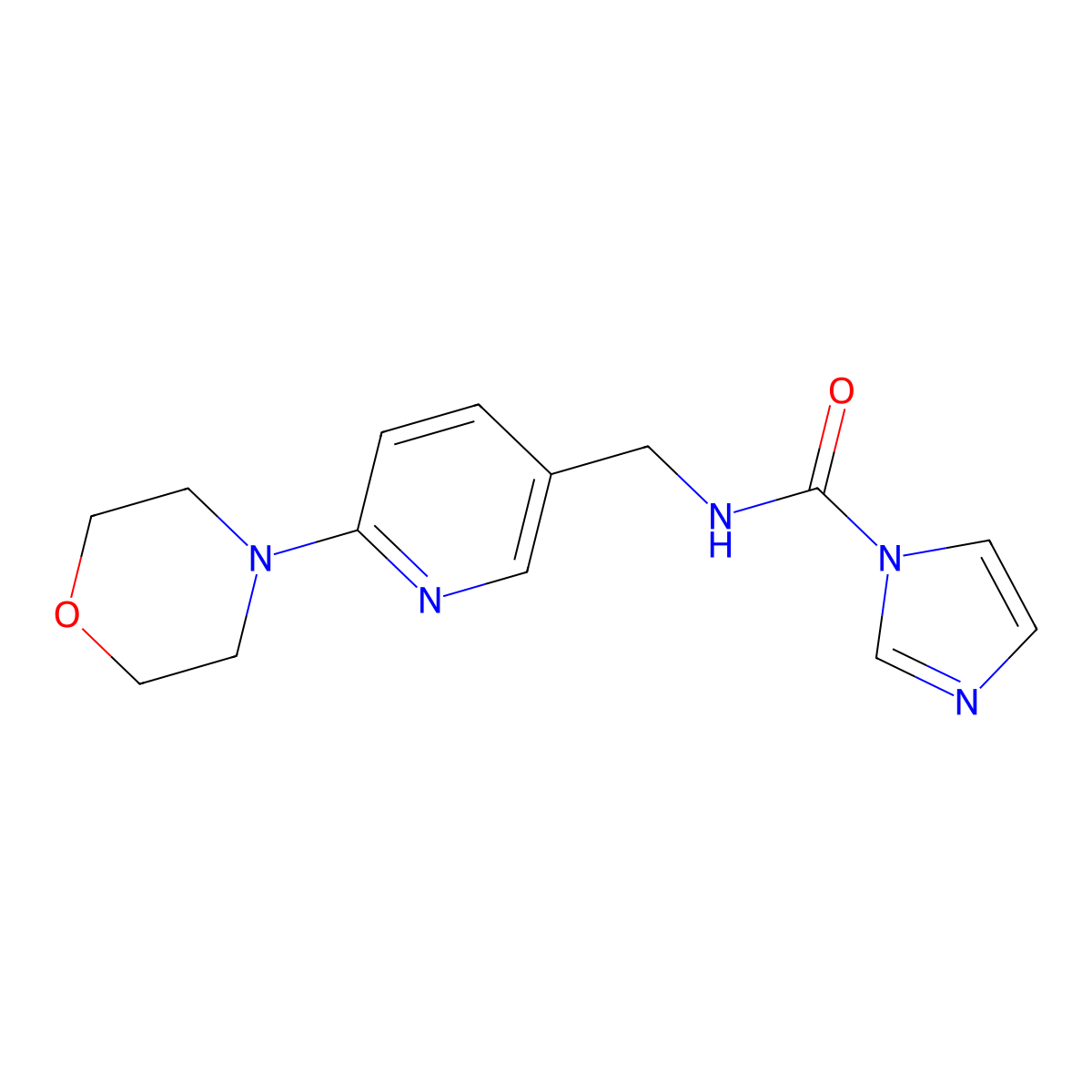 N-{[6-(morpholin-4-yl)pyridin-3-yl]methyl}-1H-imidazole-1-carboxamide molecular structure, CAS 1049606-44-1