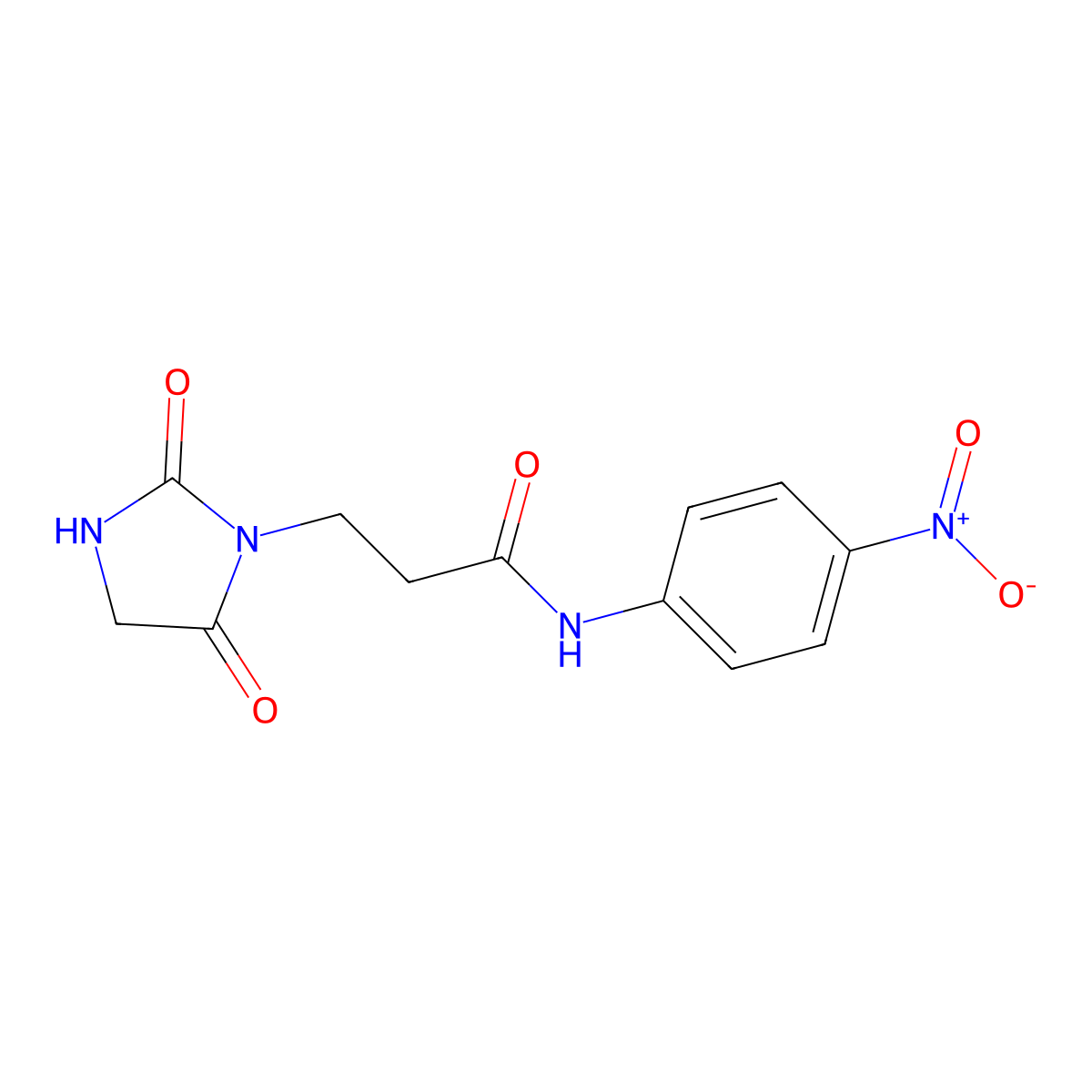 3-(2,5-dioxoimidazolidin-1-yl)-N-(4-nitrophenyl)propanamide molecular structure, CAS 1049606-56-5