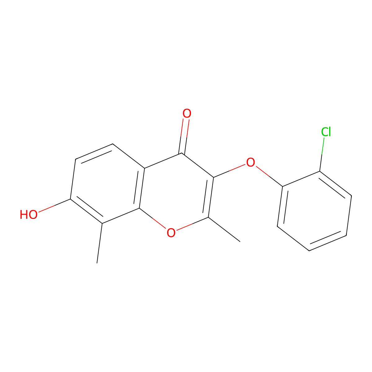 3-(2-chlorophenoxy)-7-hydroxy-2,8-dimethyl-4H-chromen-4-one molecular structure, CAS 1049606-62-3