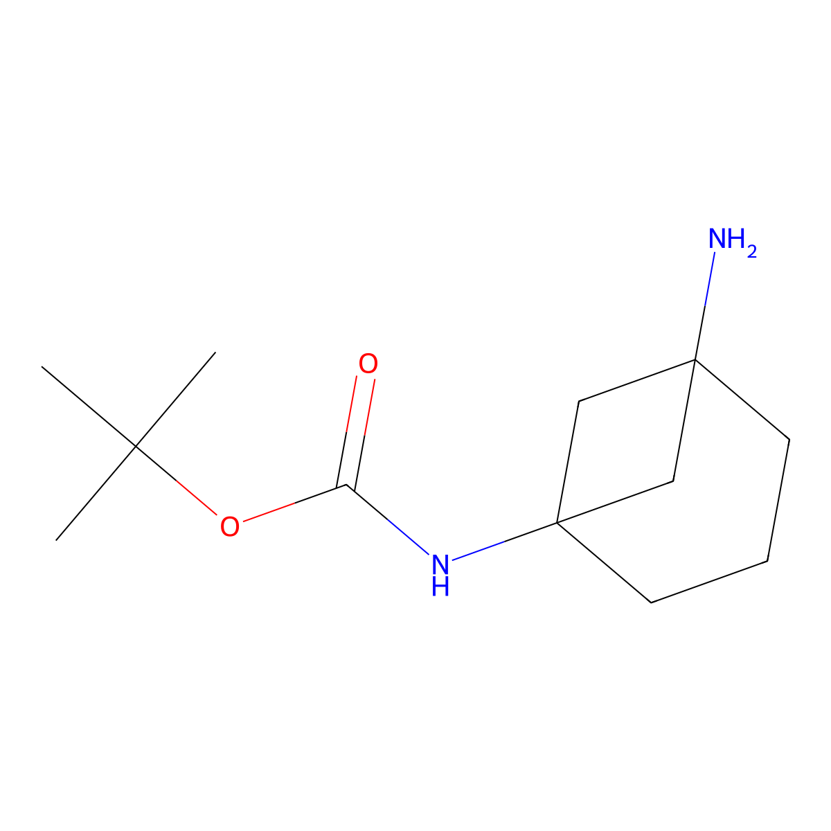 1,1-Dimethylethyl N-(5-aminobicyclo(3.1.1)hept-1-yl)carbamate molecular structure, CAS 1049607-15-9