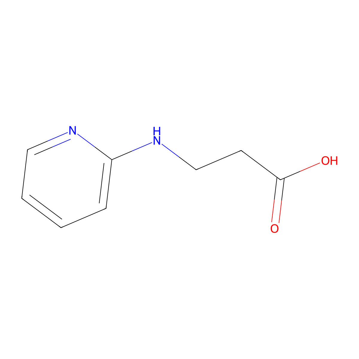 3-(pyridin-2-ylamino)propanoic Acid molecular structure, CAS 104961-64-0