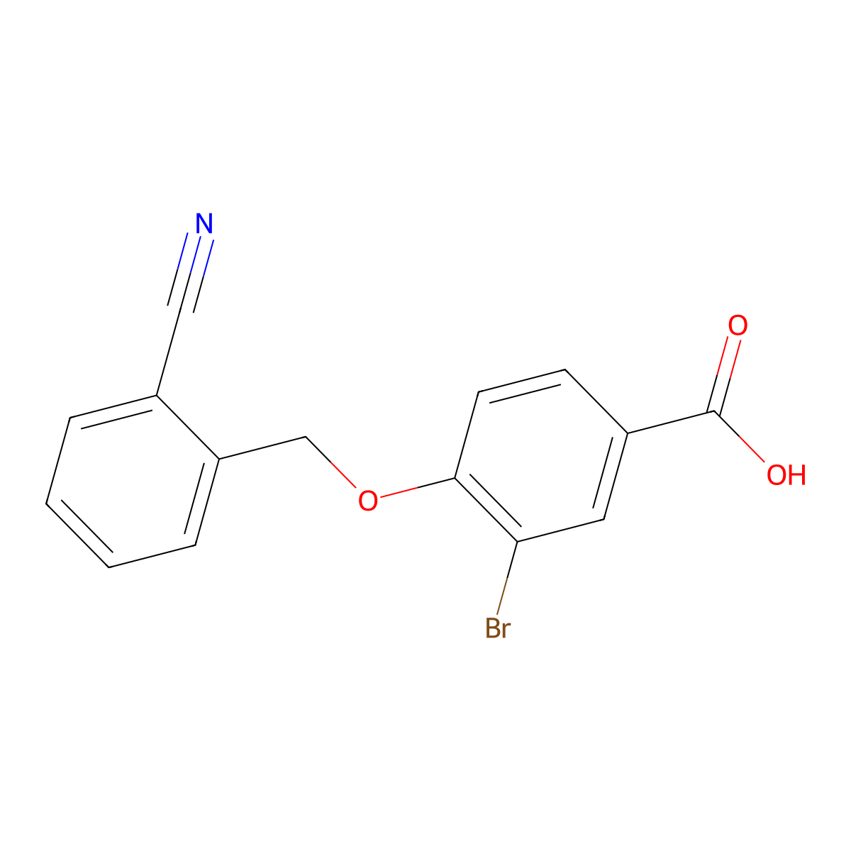 3-Bromo-4-[(2-cyanobenzyl)oxy]benzoic acid molecular structure, CAS 1049617-62-0