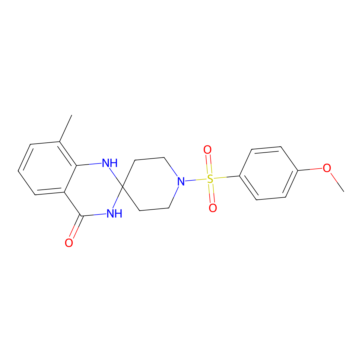 1-(4-Methoxybenzenesulfonyl)-8'-methyl-3',4'-dihydro-1'h-spiro[piperidine-4,2'-quinazoline]-4'-one molecular structure, CAS 1049632-18-9
