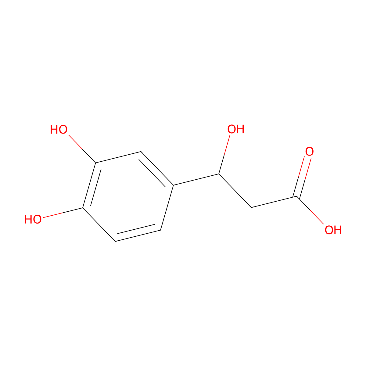 3-(3,4-Dihydroxyphenyl)-3-hydroxypropanoic acid molecular structure, CAS 1049662-02-3