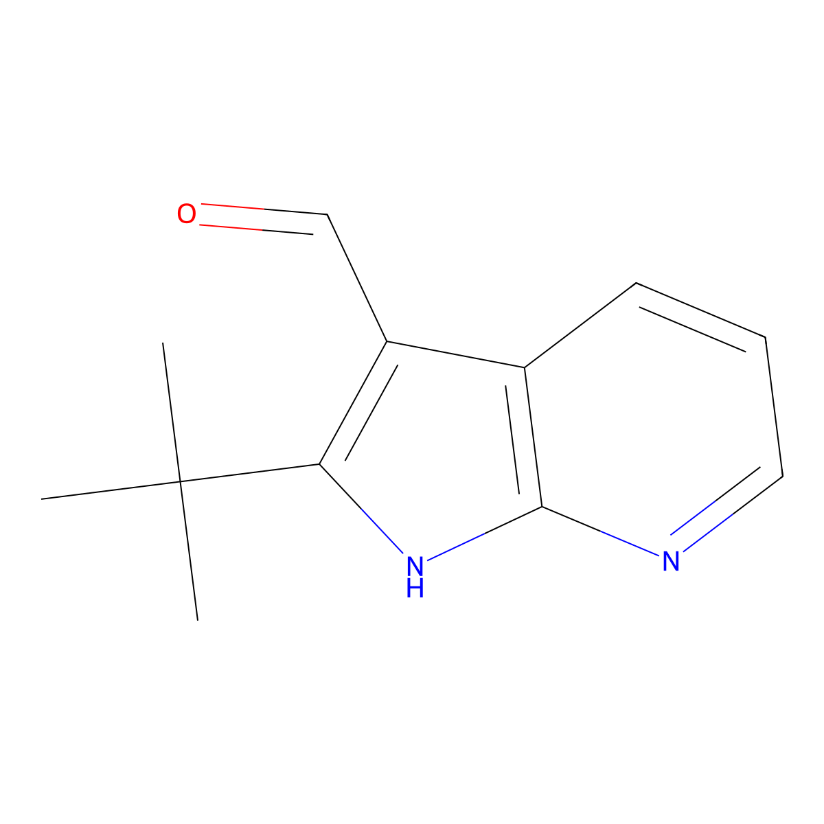 2-tert-butyl-1H-Pyrrolo[2,3-b]pyridine-3-carbaldehyde molecular structure, CAS 1049676-91-6