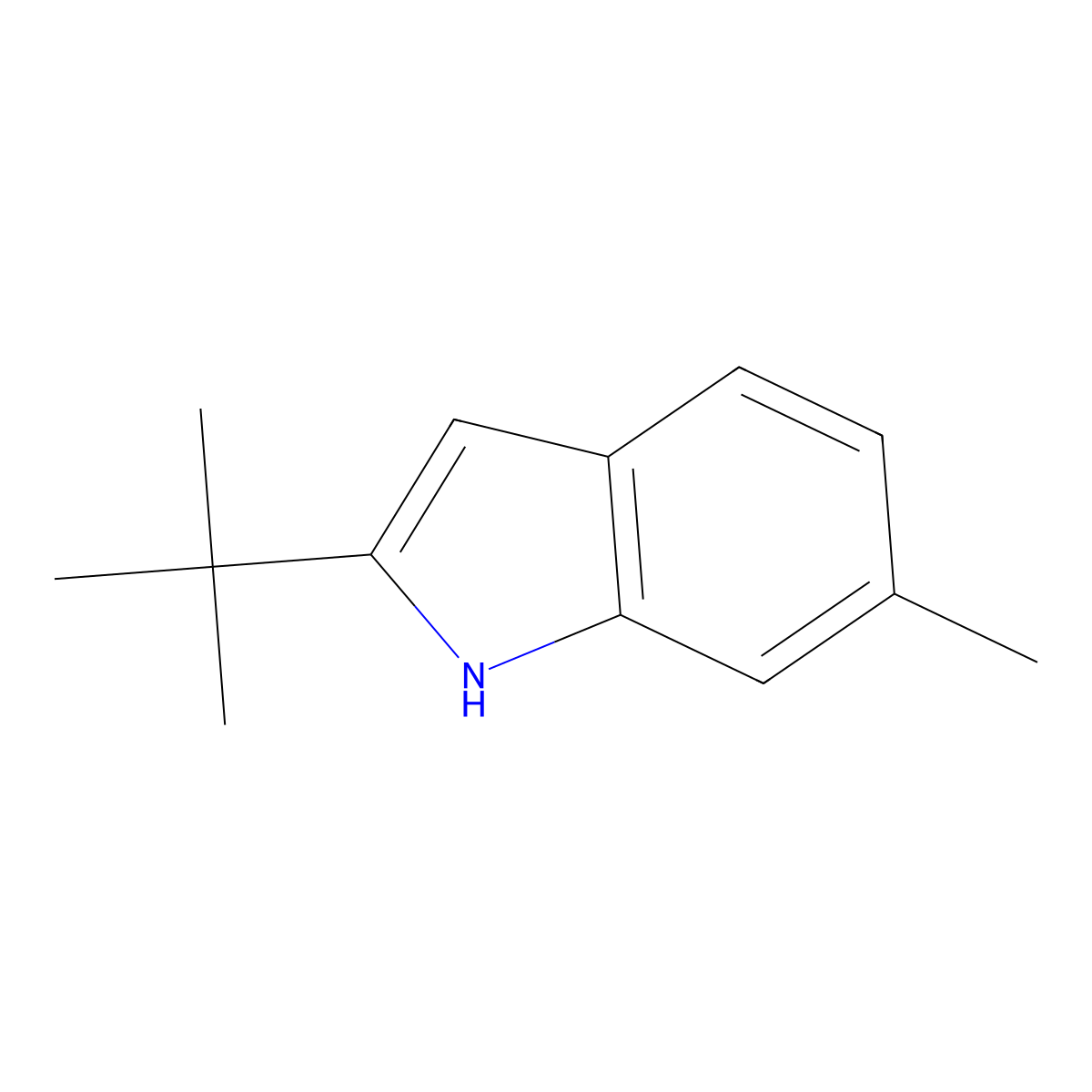 2-tert-butyl-6-Methyl-1H-indole molecular structure, CAS 1049676-92-7