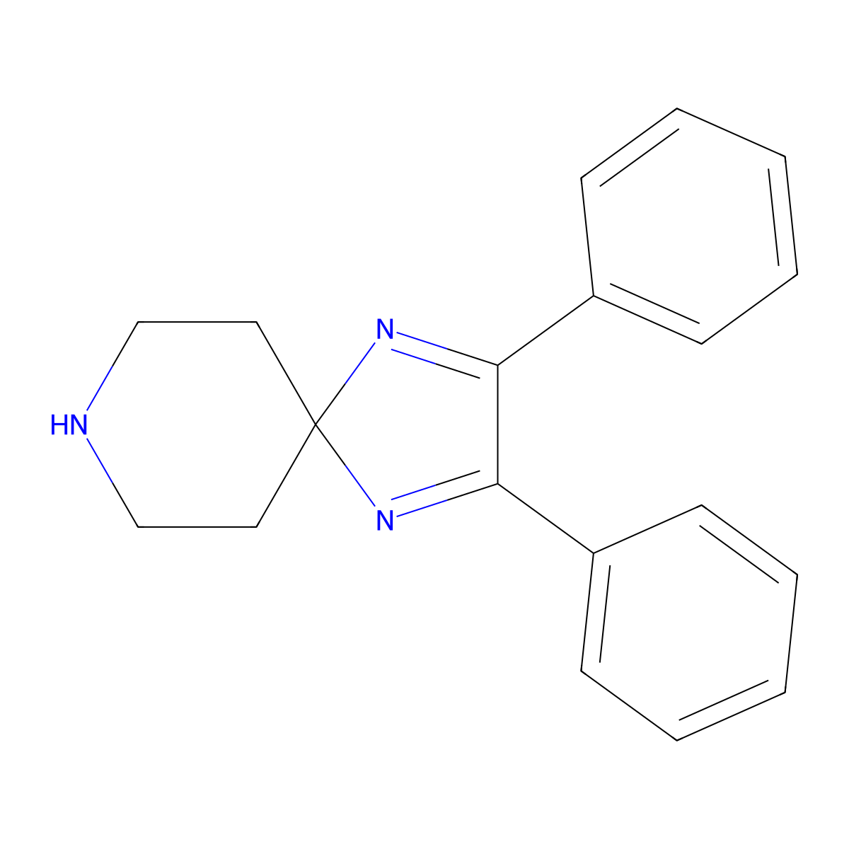2,3-Diphenyl-1,4,8-triazaspiro(4.5)deca-1,3-diene molecular structure, CAS 1049676-93-8