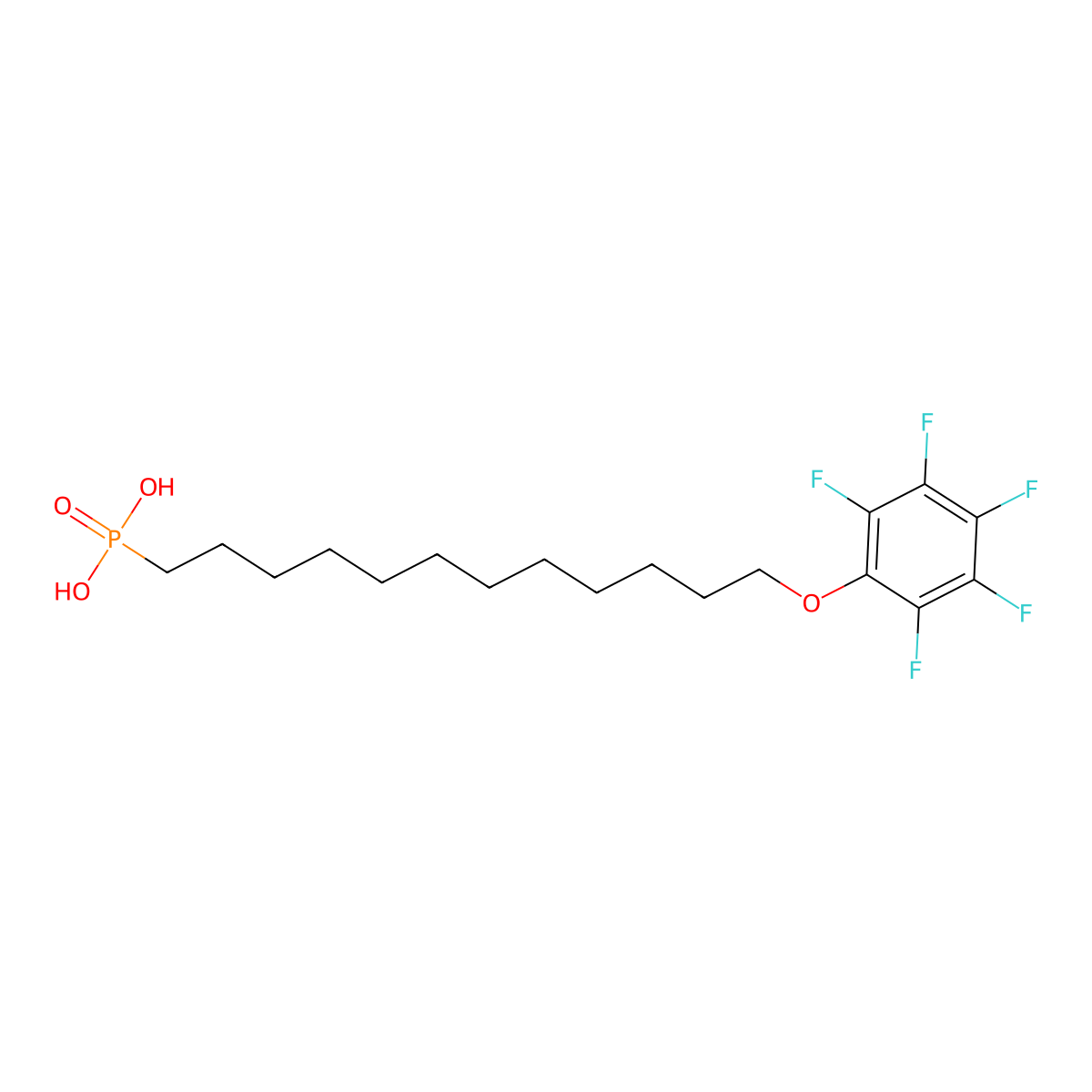 12-Pentafluorophenoxydodecylphosphonic acid molecular structure, CAS 1049677-16-8