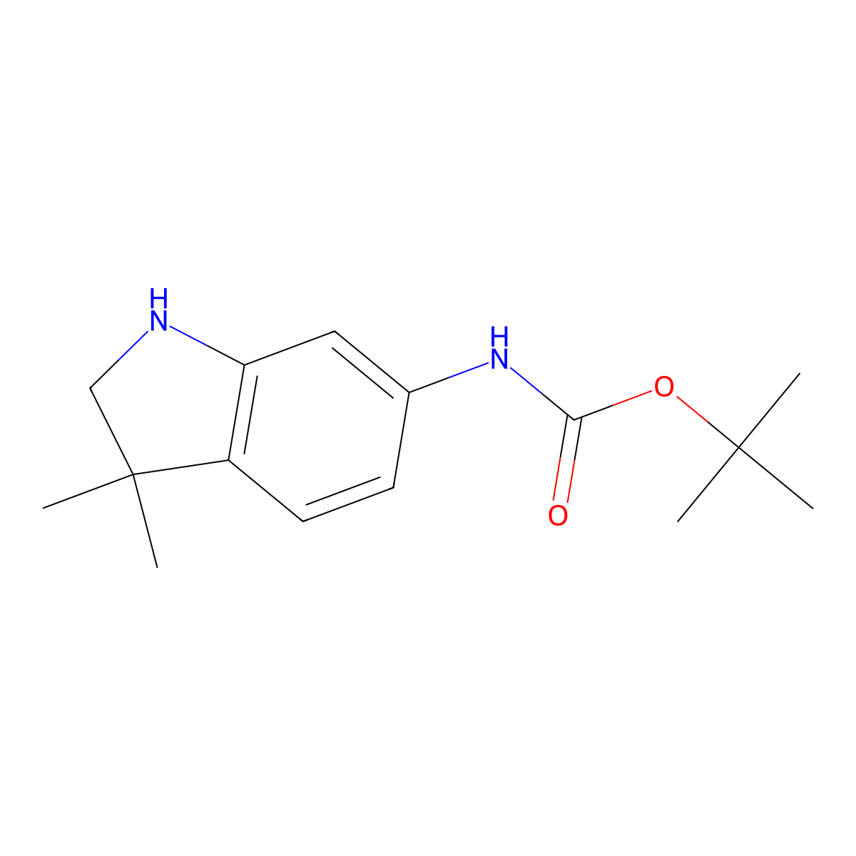 tert-butyl N-(3,3-dimethyl-2,3-dihydro-1H-indol-6-yl)carbamate molecular structure, CAS 1049677-39-5