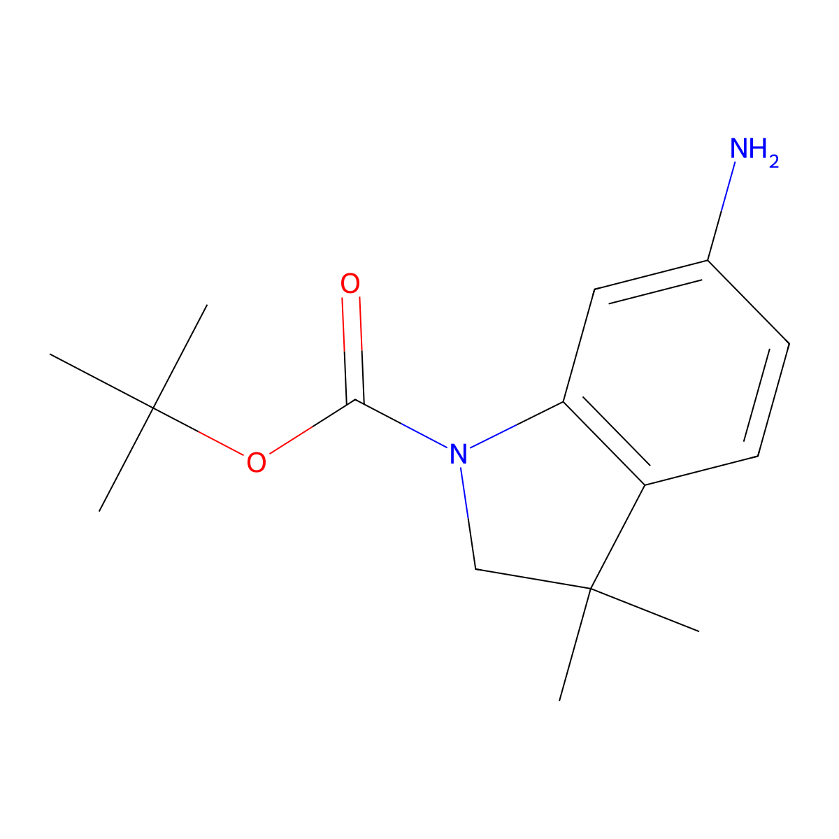 1-Boc-6-Amino-3,3-dimethyl-2,3-dihydro-indole molecular structure, CAS 1049677-43-1