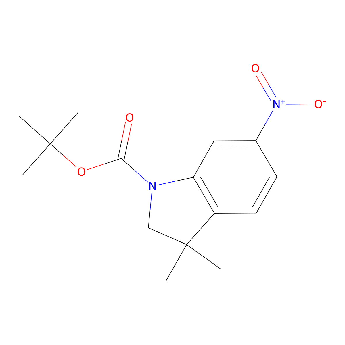 1-Boc-3,3-dimethyl-6-nitroindoline molecular structure, CAS 1049677-52-2