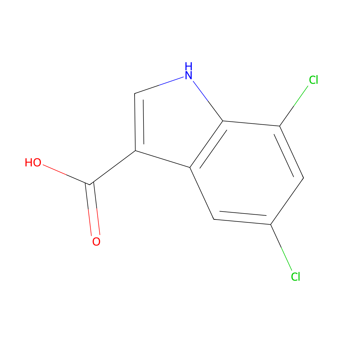 5,7-Dichloro-1h-indole-3-carboxylic acid molecular structure, CAS 1049677-63-5