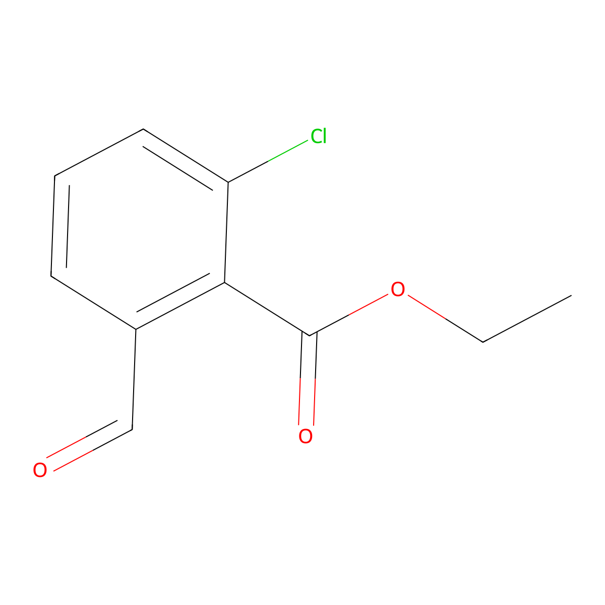 Ethyl 2-chloro-6-formylbenzoate molecular structure, CAS 1049677-64-6