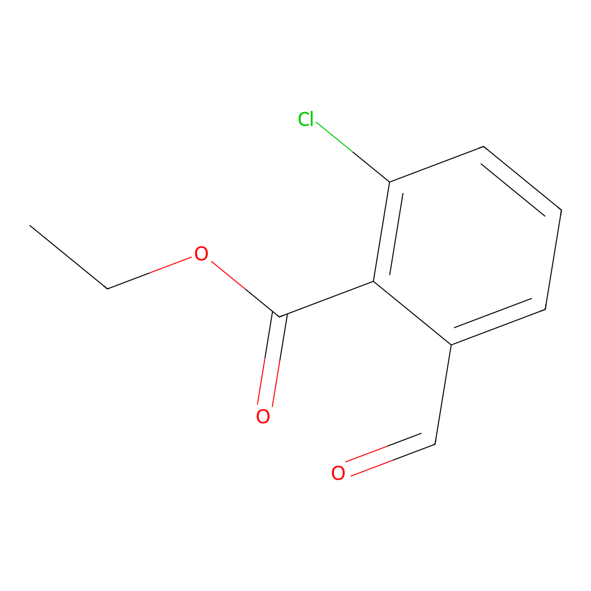 Ethyl 2-chloro-6-formylbenzoate molecular structure, CAS 1049677-64-6