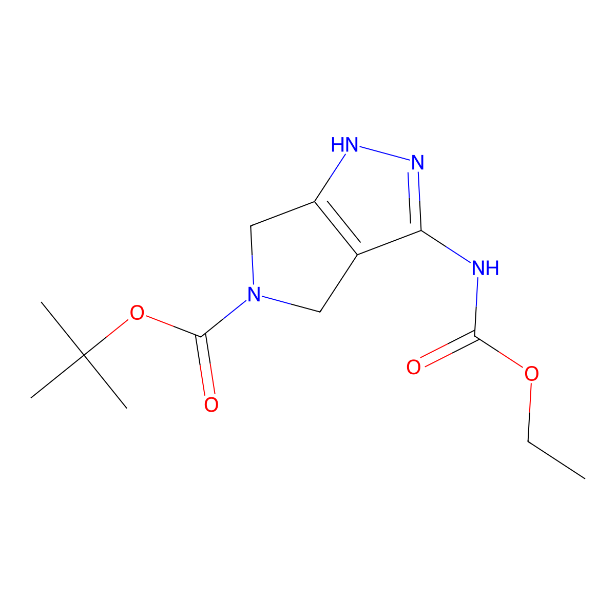 tert-Butyl 3-((ethoxycarbonyl)amino)-4,6-dihydropyrrolo[3,4-c]pyrazole-5(1H)-carboxylate molecular structure, CAS 1049677-66-8