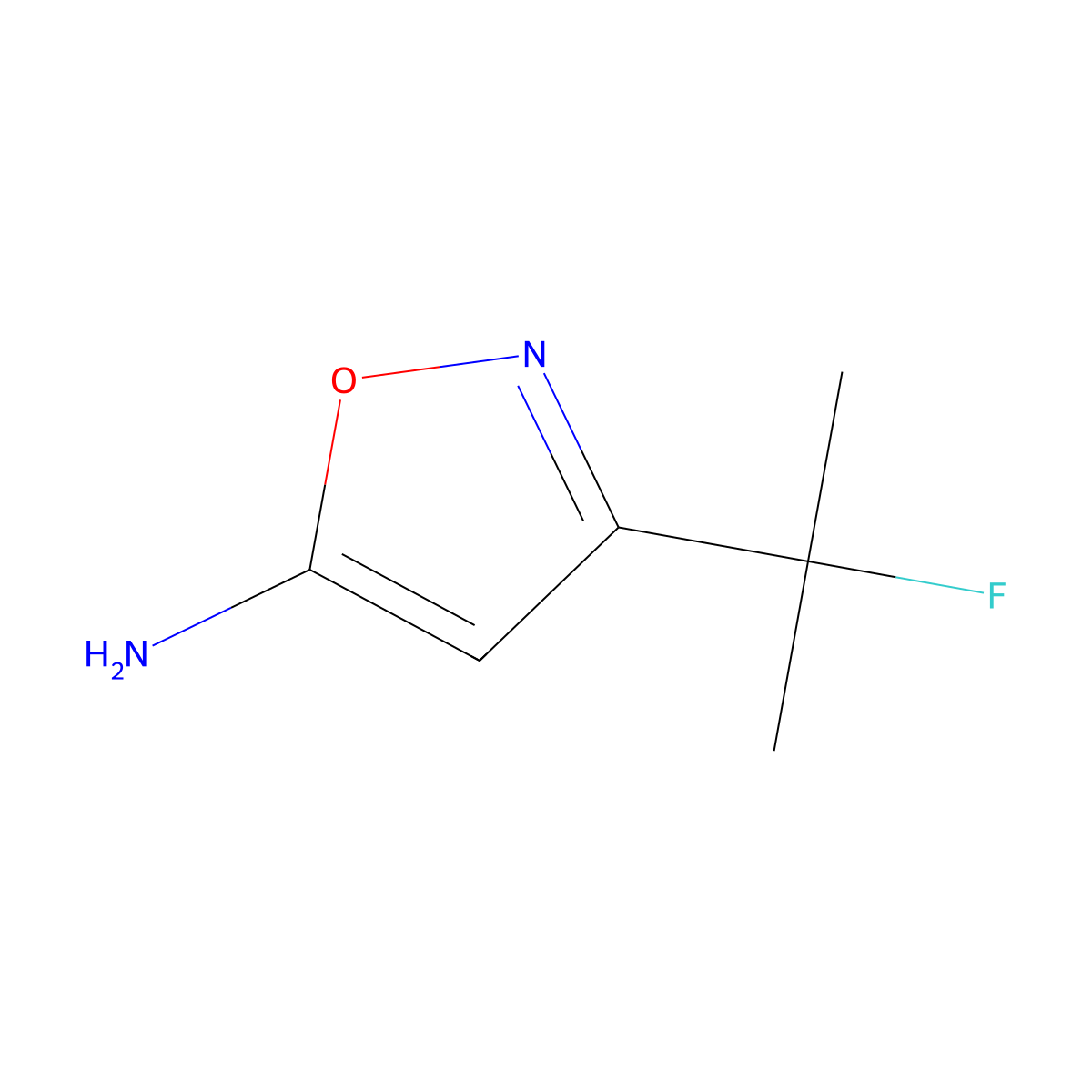 3-(2-Fluoropropan-2-yl)-1,2-oxazol-5-amine molecular structure, CAS 1049677-76-0