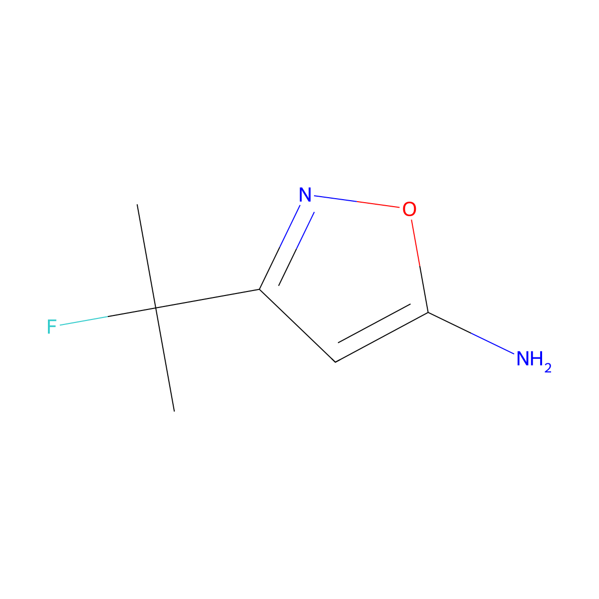 3-(2-Fluoropropan-2-yl)-1,2-oxazol-5-amine molecular structure, CAS 1049677-76-0