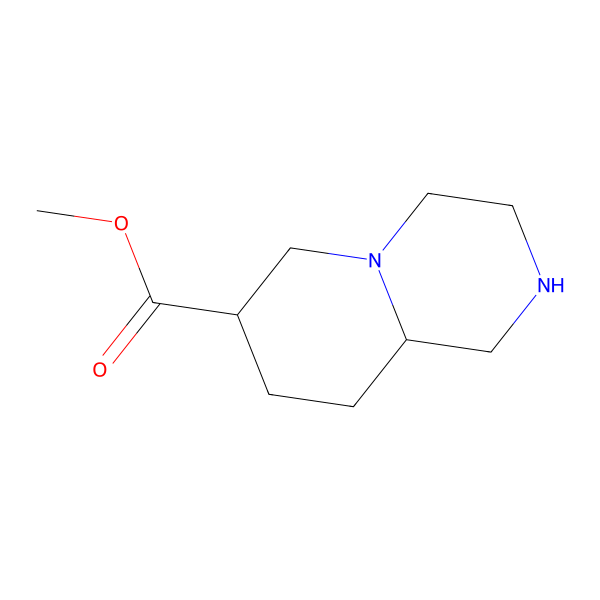 Methyl octahydro-1H-pyrido[1,2-A]piperazine-7-carboxylate molecular structure, CAS 1049677-79-3