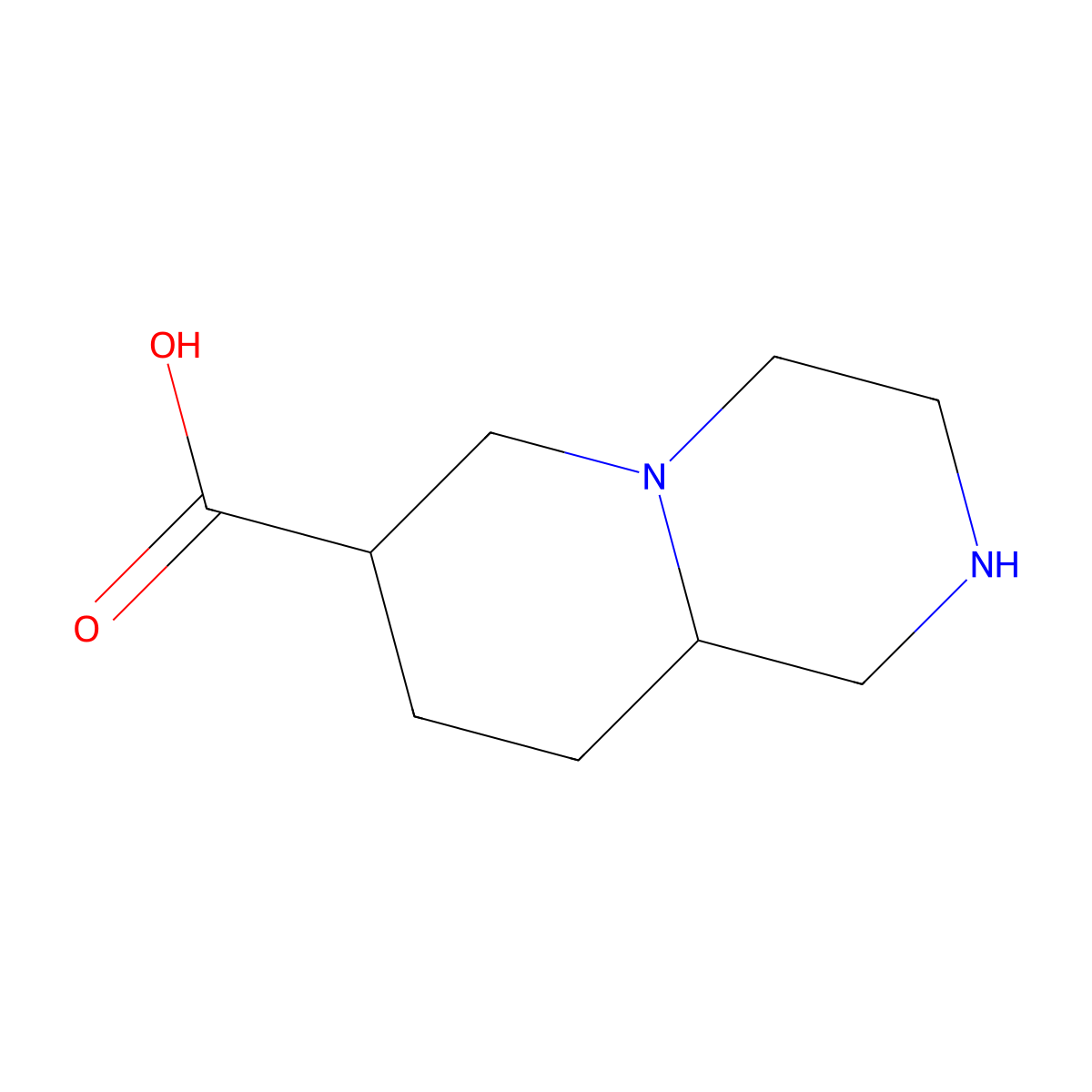 Octahydro-pyrido[1,2-a]pyrazine-7-carboxylic acid molecular structure, CAS 1049677-81-7