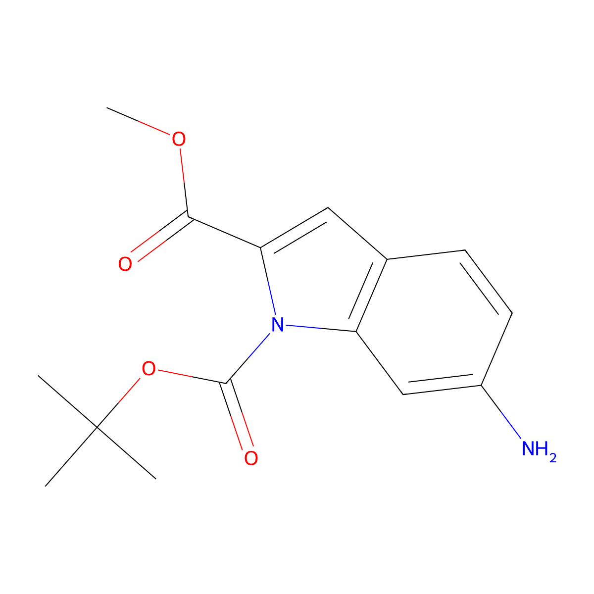 Methyl 1-Boc-6-amino-indole-2-carboxylate molecular structure, CAS 1049677-82-8