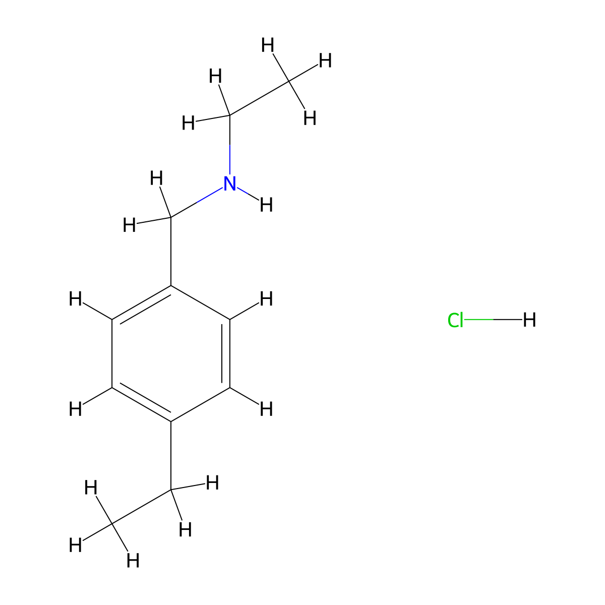 N-(4-Ethylbenzyl)ethanamine hydrochloride molecular structure, CAS 1049677-96-4