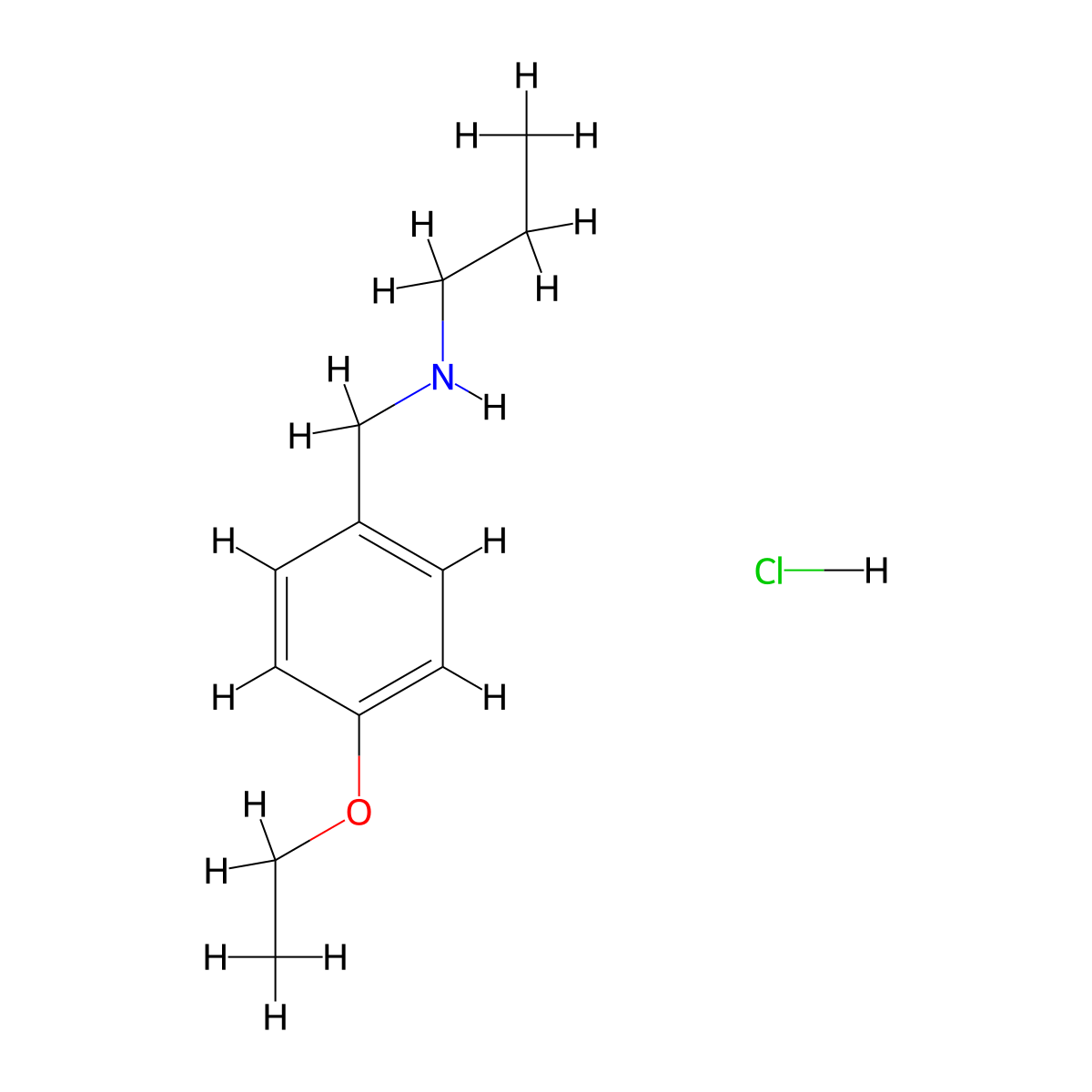 N-(4-Ethoxybenzyl)-1-propanamine hydrochloride molecular structure, CAS 1049677-98-6